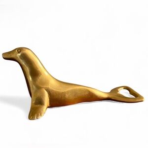 Vintage Solid Brass Seal Bottle Opener